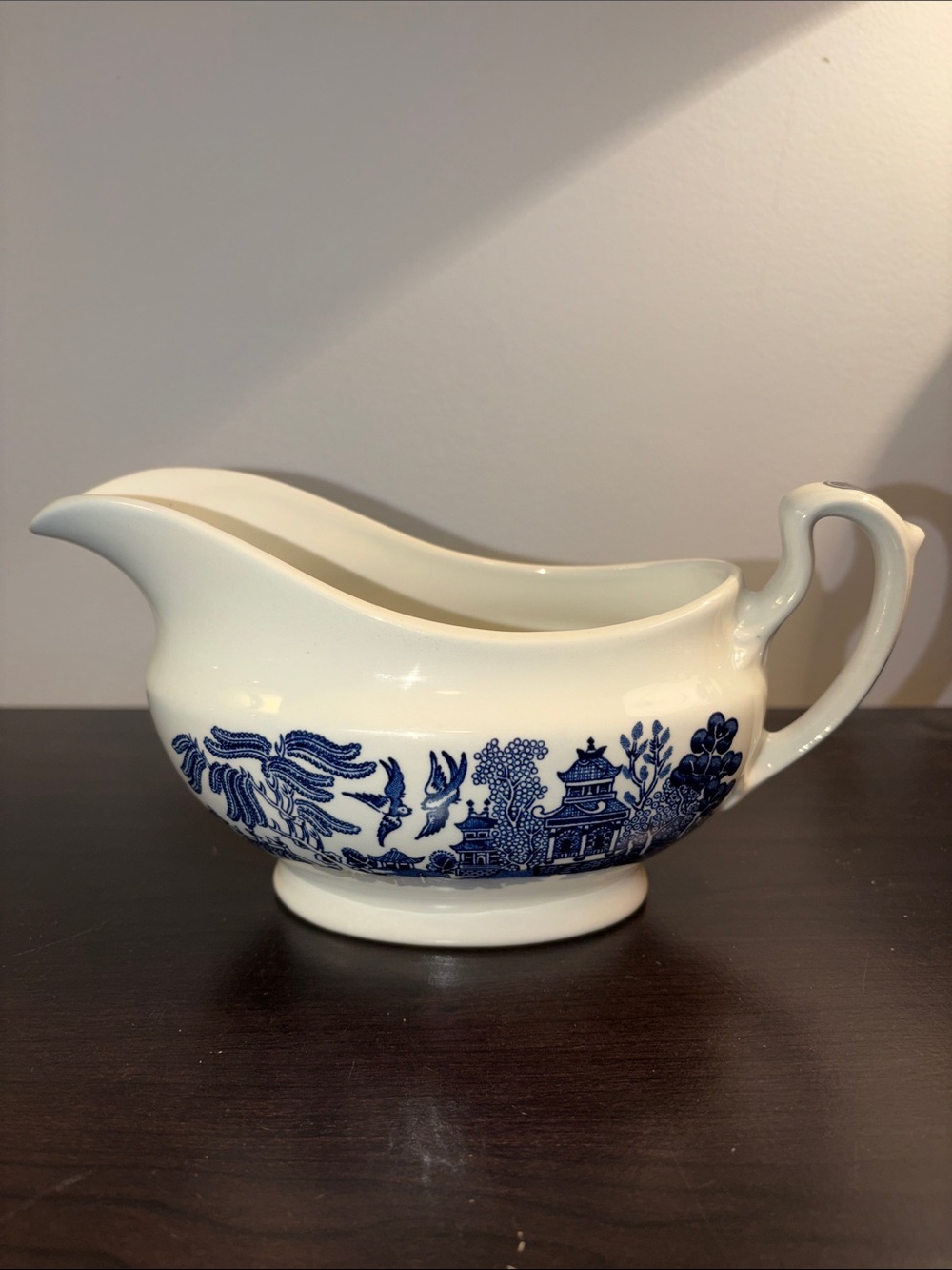 Churchill Blue Willow Style Ceramic Gravy Boat